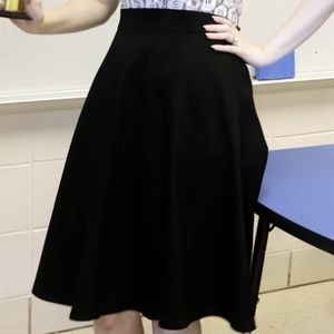Charlotte Knee-Length A-Line Skirt in Black
